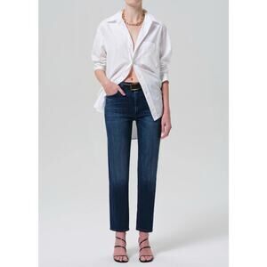 Citizens Of Humanity Cara High Rise Straight Leg Jeans Dark Wash Size 27